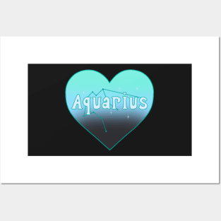 Aquarius Constellation Heart Posters and Art